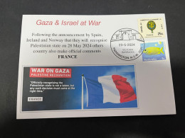 26-5-2024 (6 Z 13) GAZA War - Official Comments From France (for Palestine Recognition) France Crest Stamp - Militaria