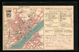 CPA Blois, Plan C. P. I., Carte Géographique  - Blois