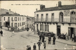 France 1940 Postcard Montaigu Vendée, During The Manoeuvres, Former Hotel Cassard, H. Roy - Montaigu