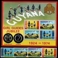 GUY-01- GUYANA 1974 - MNH - SC#:201-204a - SCOUTS- 50TH ANNIVERSARY OF THE GUYANA GIRL GUIDES - Guyana (1966-...)