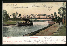 AK Lübeck, Hüxterthorbrücke Und Dampfer  - Lübeck