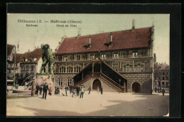CPA Mülhausen I. E., Hôtel De Ville Avec Fontaine  - Other & Unclassified