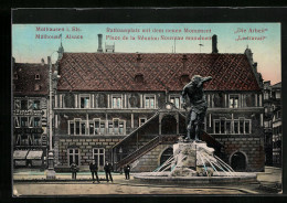 CPA Mülhausen I. Els., Hôtel De Villeplatz Avec Dem Neuen Monument Die Arbeit  - Other & Unclassified
