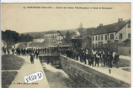 MONTBARD- ENTREE DES USINES METALLURGIQUES ET CANAL DE BOURGOGNE- CACHET DE FRANCHISE AU DOS - Montbard