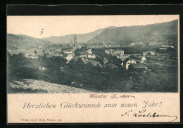 CPA Münster In Elsass, Vue Générale Aus Der Ferne  - Sonstige & Ohne Zuordnung