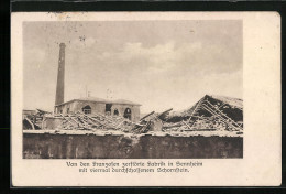 CPA Sennheim, Fabrik In Ruinesn Avec Viermal Durchschossenen Schornsteinen  - Other & Unclassified