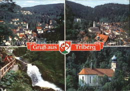 72449249 Triberg Schwarzwald Teilansichten Wasserfaelle Kirche Triberg - Triberg