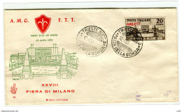 Trieste A 1950 Fiera Di Milano Su FDC Venetia Non Viaggiata - Marcofilía