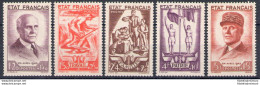 1943 FRANCIA - N. 576/580 - Soccorso Nazionale - 5 Valori - MNH** - Other & Unclassified