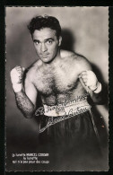 Foto-AK Marcel Cerdan, Boxer In Pose  - Boxe