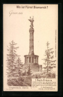 Lithographie Berlin, Siegessäule Mit Versteckten Portraits Von Fürst Bismarck Und Graf Caprivi, Optische Täuschung  - Sonstige & Ohne Zuordnung