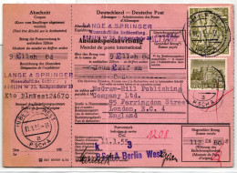 Berlin 53, 57 Auf Postkarte Komplette Auslandspostanweisung #KT941 - Andere & Zonder Classificatie