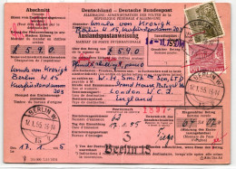 Berlin 53, 54 Auf Postkarte Komplette Auslandspostanweisung #KT944 - Andere & Zonder Classificatie