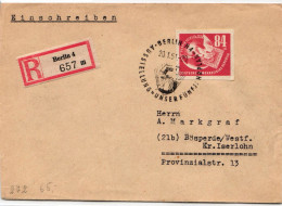 DDR 272 Auf Brief Als Einzelfrankatur Portogerecht, Blockeinzelmarke #KW498 - Sonstige & Ohne Zuordnung