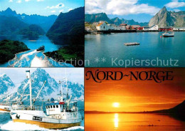 72858093 Norwegen Norge Hurtigrute Trollfjorden Hamnoy Lofoten Lofotfiske Midnat - Noruega