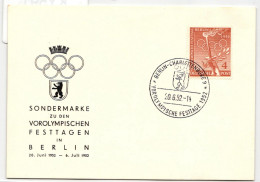 Berlin 98 Als Ersttagsbrief Vorolympische Festtage #KY591 - Autres & Non Classés