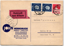 Berlin 185, 187 Auf Postkarte Als Mischfrankatur Rohrpost Berlin #KY853 - Otros & Sin Clasificación