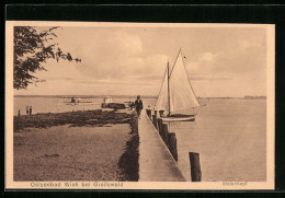 AK Ostseebad Wiek, Segelboot Am Molenkopf  - Autres & Non Classés