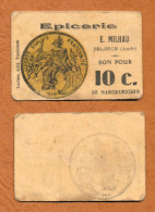 SOU De LACLAU // BELPECH (Aude 11) // EPICERIE // E.MILHAU // Bon Pour Dix Centimes - Bonos