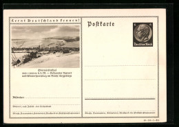 AK Oberwiesenthal, Blick Auf Den Verschneiten Ort, Ganzsache Lernt Deutschland Kennen  - Briefkaarten