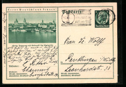 AK Mainz, Blick über Den Rhein Zur Stadt, Ganzsache Lernt Deutschland Kennen  - Postcards