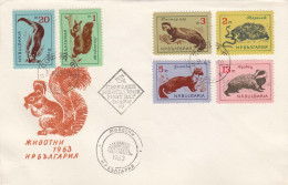 Bulgarie 1963 - Animaux Sauvages, FDC, Cachet Noir - FDC