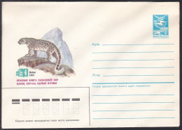 Russia Postal Stationary S1340 Snow Leopard, Red Book, List Of Rare And Endangered Animals, Plants And Mushrooms In Kaza - Protection De L'environnement & Climat