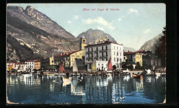 Cartolina Riva Sul Lago Di Garda, Ortsansicht Vom See Mit Hotel Imperial  - Andere & Zonder Classificatie