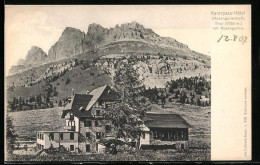 Cartolina Karersee, Karerpass-Hotel (Rosengartenhof) Mit Rosengarten  - Autres & Non Classés