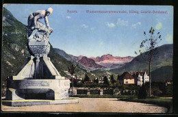 Cartolina Bozen, Wassermauerpromenade, König Laurin-Denkmal  - Bolzano (Bozen)