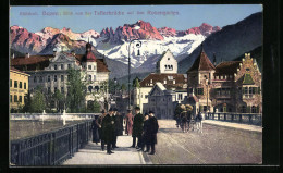 Cartolina Bozen, Blick Von Der Talferbrücke Auf Den Rosengarten  - Bolzano (Bozen)