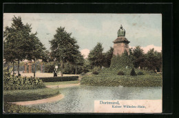 AK Dortmund, Kaiser Wilhelm-Hain Mit Denkmal  - Dortmund