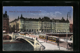 AK Wien, Strassenbahnverkehr Auf Der Marienbrücke  - Tramways