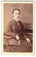 Fotografie J. S. Schroeder, Annaberg I. S., Untere Münzgasse 666, Portrait Elegant Gekleidetes Fräulein Im Kleid  - Anonymous Persons