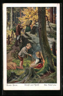 Künstler-AK Otto Kubel: Brüder Grimm's Märchen: Hänsel Und Gretel, Im Wald Von Den Eltern Zurückgelassen  - Fairy Tales, Popular Stories & Legends