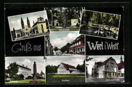 AK Werl I. Westf., Kurhaus, Walburgisstrasse, Gänsevöhlde, Basilika  - Werl