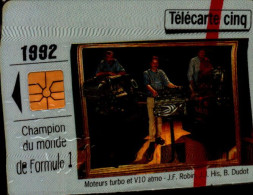 TELECARTE CINS...NEUVE SOUS BLISTER.. 1992  RANAULT SPORT...CHAMPION DU MONDE DE FORMILE 1 - 5 Unidades