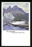 Künstler-AK Otto Amtsberg: Die Zugspitze Mit Wanderern Im Schnee  - Amtsberg, Otto