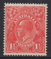 AUSTRALIA 1924  1.1/2d SCARLET  KGV STAMP  PERF.14 NO WMK SG.84  MVLH - Nuovi