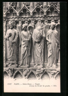 AK Paris, Cathédrale Notre-Dame, Facade, Statues Du Portail De Gauche  - Altri & Non Classificati