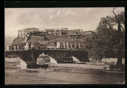 AK Skopje, Flusspartie Mit Brücke  - Macedonia Del Nord