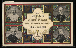 AK Cöln, XX. Internationaler Eucharistischer Kongress 4.-8. August 1909, Papst Pius X.  - Other & Unclassified