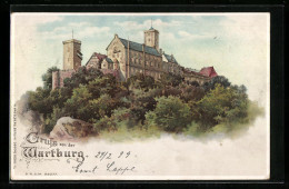 Lithographie Eisenach, Blick Auf Die Wartburg, Halt Gegen Das Licht  - Otros & Sin Clasificación