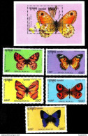783  Butterflies - Papillons - Cambodge Yv 1115-19 + B - MNH - 2,75 - Mariposas