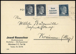 1943, Deutsches Reich, W 152 U.a., Brief - Se-Tenant