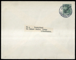1910, Deutsche Auslandspost Türkei, U 5, Brief - Marruecos (oficinas)