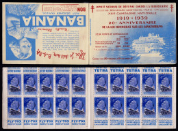 FRANCE - 1939 Timbre Antituberculeux Carnet Avc PUB (sans Indice) Léger Transfert Sur Gomme De 2 Timbres (c.30€) - Tuberkulose-Serien