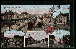AK Bebra, Postgebäude, Bahnhof, Casseler Strasse  - Bebra