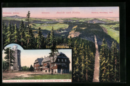 AK Wildenthal, Gasthaus Auersberg Und Aussichtsturm, Panorama  - Auersberg