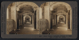 Stereo-Fotografie Keystone View Co., Meadville, Ansicht Vatikanstadt, Grosser Korridor In Der Vatikanische Bibliothek  - Stereoscoop